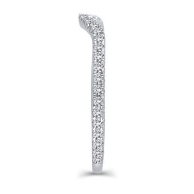 Womens 1/3 CT. T.W. Natural White Diamond 10K Gold Ring Enhancer