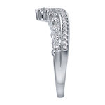 Womens 1/5 CT. T.W. Genuine White Diamond 10K White Gold Wedding Ring Enhancer