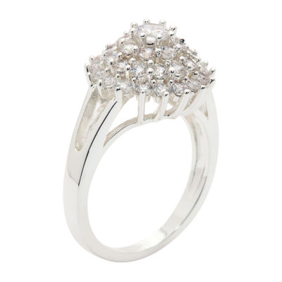 Sparkle Allure Womens White Cubic Zirconia Pure Silver Over Brass Hypoallergenic Cocktail Ring