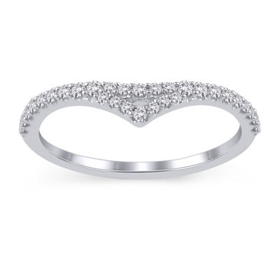 Womens 1/ CT. T.W. Natural White Diamond 10K Gold Ring Enhancer