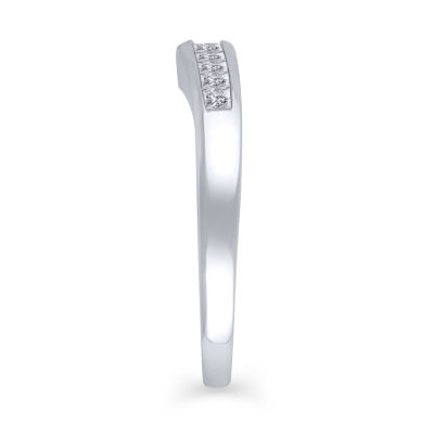 Womens 3/8 CT. T.W. Natural White Diamond 14K Gold Ring Enhancer
