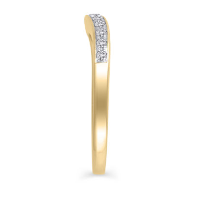 Womens 1/6 CT. T.W. Natural White Diamond 14K Gold Ring Enhancer