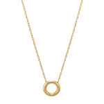 Reversible Womens 10K Gold Circle Pendant Necklace