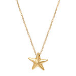 Reversible Womens 10K Gold Star Pendant Necklace