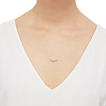 Reversible Womens 10K Gold Curved Pendant Necklace
