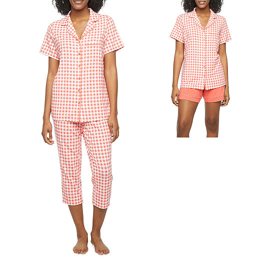 Liz Claiborne Womens 3-pc. Short Sleeve Capri Pajama Set