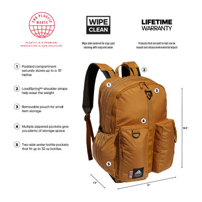 adidas backpack iconic Adicolor Classic - Daily Gear Bag Featuring a branded design with the iconic Real Madrid crest Adidas Brown Backpack - adidas