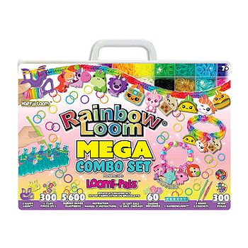 Rainbow Loom® Loomi-Pals™ Combo Set, Features 60 Cute Assorted LP Charms,  The New RL2.0, Happy Looms, Hooks, Alpha & Pony Beads, 2300 Colorful Bands