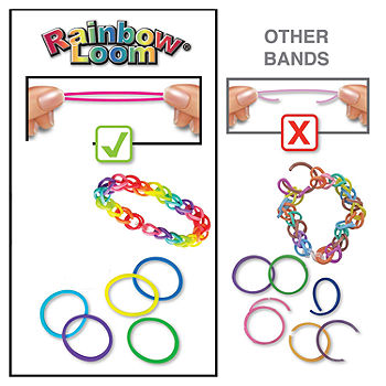 Colorful Rainbow loom bracelet rubber bands fashion Stock Photo by