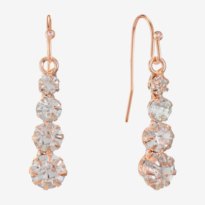 Monet Jewelry Timeless Rose Gold Womens Drop Earrings