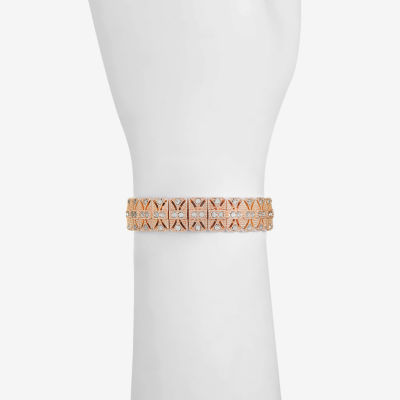 Monet Jewelry Timless Rosegold Tone Womens Stretch Bracelet
