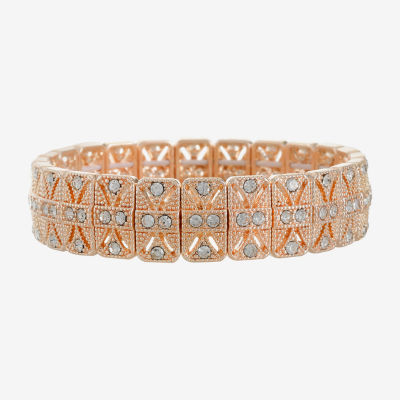 Monet Jewelry Timeless Rosegold Tone Womens Stretch Bracelet