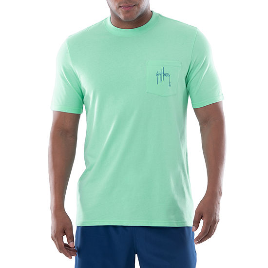 Guy Harvey Mens Crew Neck Short Sleeve Pocket Graphic T-Shirt