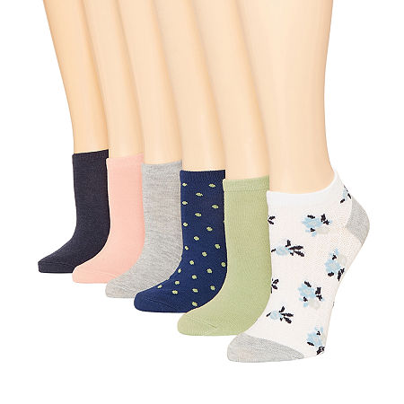 Mixit 6 Pair Low Cut Socks Womens, 4-10 , White