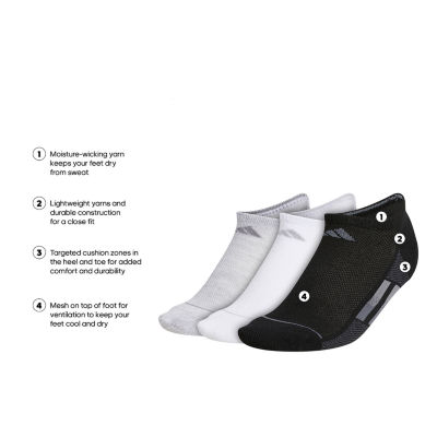 adidas Superlite Womens 3 Pair No Show Socks