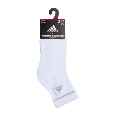 adidas Cushion Sport 3 Pair Quarter Ankle Socks Womens