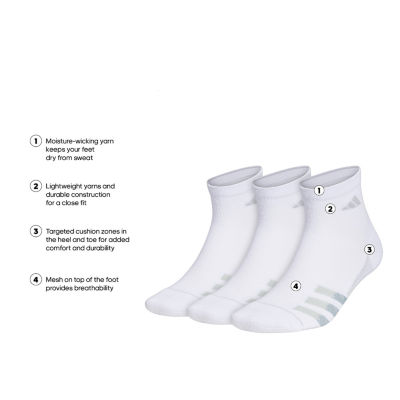 adidas 3 Pair Quarter Ankle Socks Mens