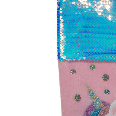 Northlight 20.5in Pink Velvet Unicorn With Sequins Christmas Stocking