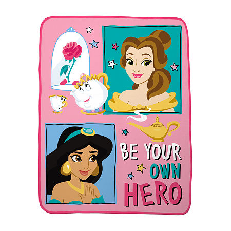 Disney Collection Princess Lightweight Throw, One Size, Blue