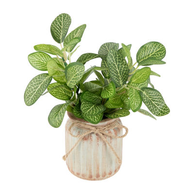 Northlight 8in Foliage In Ceramic Pot Artificial Plant