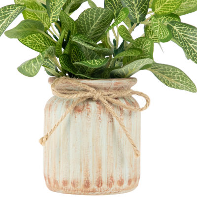 Northlight 8in Foliage In Ceramic Pot Artificial Plant