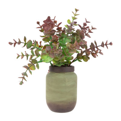 Northlight 2-Toned Eucalyptus Leaves In Pot Artificial Plant