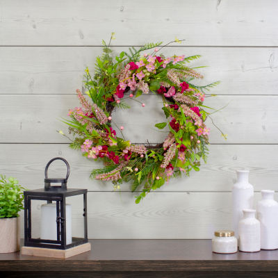 Northlight 21in Foliage Berry Twig Indoor Christmas Wreath