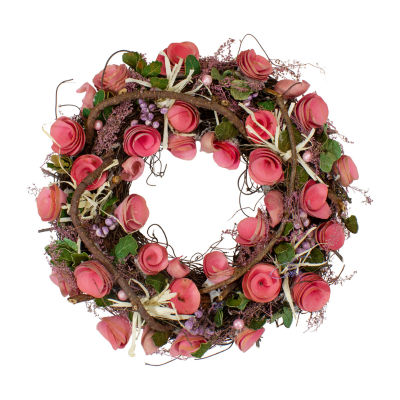 Northlight 12in Pink Berry Twig Indoor Christmas Wreath