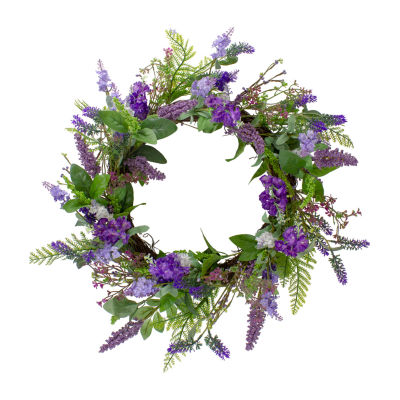 Northlight 20in Lavender And Foliage Indoor Christmas Wreath