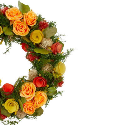 Northlight 12in Floral Moss And Twigs Spring Wreath