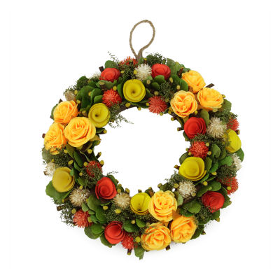 Northlight 12in Moss And Twig Floral Spring Indoor Christmas Wreath