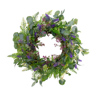 Northlight 22in Lavender And Foliage Indoor Christmas Wreath