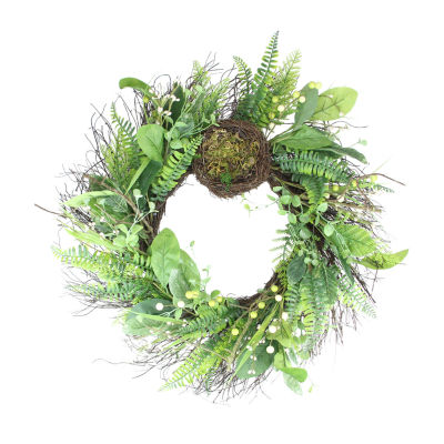 Northlight 24in Foliage Spring Nest Unlit Indoor Christmas Wreath