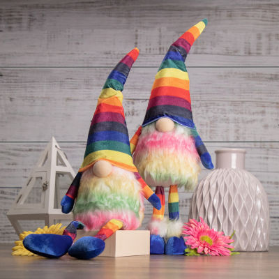 Northlight Striped Rainbow With Dangling Legs Gnome