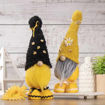 Northlight Fleece Bumblebee And Daisy Time Gnome