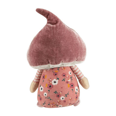 Northlight 10.5in Pink Floral Mushroom Gnome