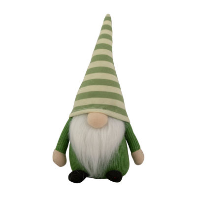 Northlight 9.25in Green Striped Hat Boy Gnome