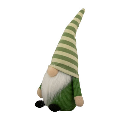 Northlight 9.25in Green Striped Hat Boy Christmas Gnome