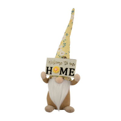 Northlight 15.25in Sunflower Hat With Home Sign Gnome