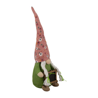 Northlight 16in Floral With Message Board Gnome