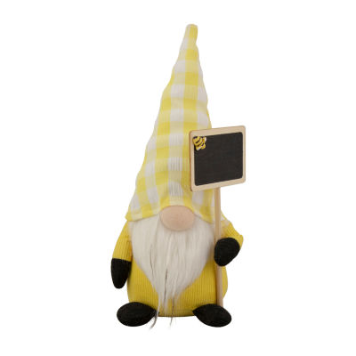 Northlight 10.25in Gingham Hat With Chalk Board Gnome