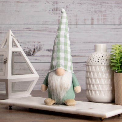 Northlight 12.25in Spring With Green Plaid Hat Gnome