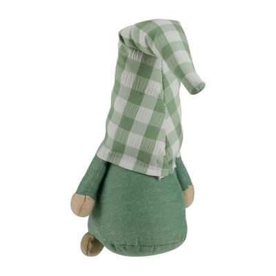 Northlight 12.25in Spring With Green Plaid Hat Gnome