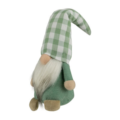 Northlight 12.25in Spring With Green Plaid Hat Gnome