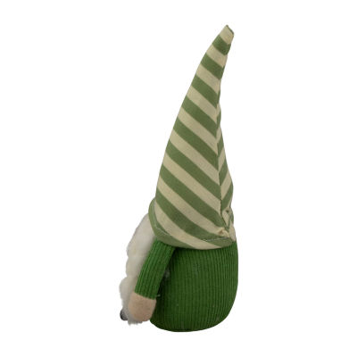 Northlight 9.25in Green Striped Hat Girl Christmas Gnome