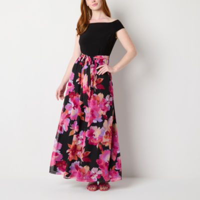 S. L. Fashions Off The Shoulder Floral Maxi Dress