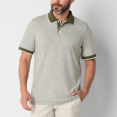 St. John's Bay Textured Premium Stretch Mens Slim Fit Short Sleeve Polo Shirt