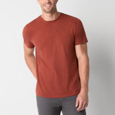 mutual weave Slub Mens Crew Neck Short Sleeve T-Shirt