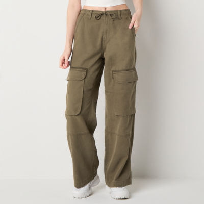 Arizona Airy Drape Womens High Rise Wide Leg Cargo Pant-Juniors