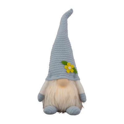 Northlight 12.25in Lighted Blue Withflower Hat Gnome